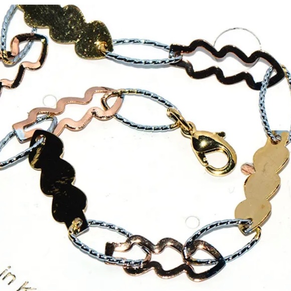 Stylish and Durable Two-Tone Gold and Silver Chain Link Bracelet for Men Womens - Picture 2 of 6